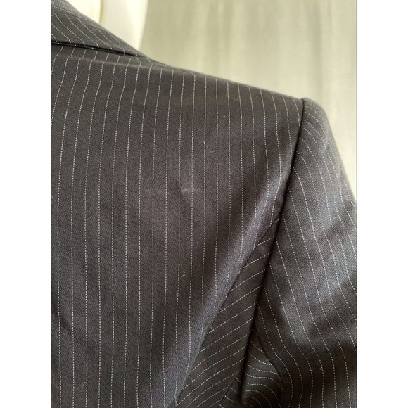 Marciano Women's Blazer Jacket One Button Striped Black Cotton Slim Fit Size 4 - Picture 7 of 12
